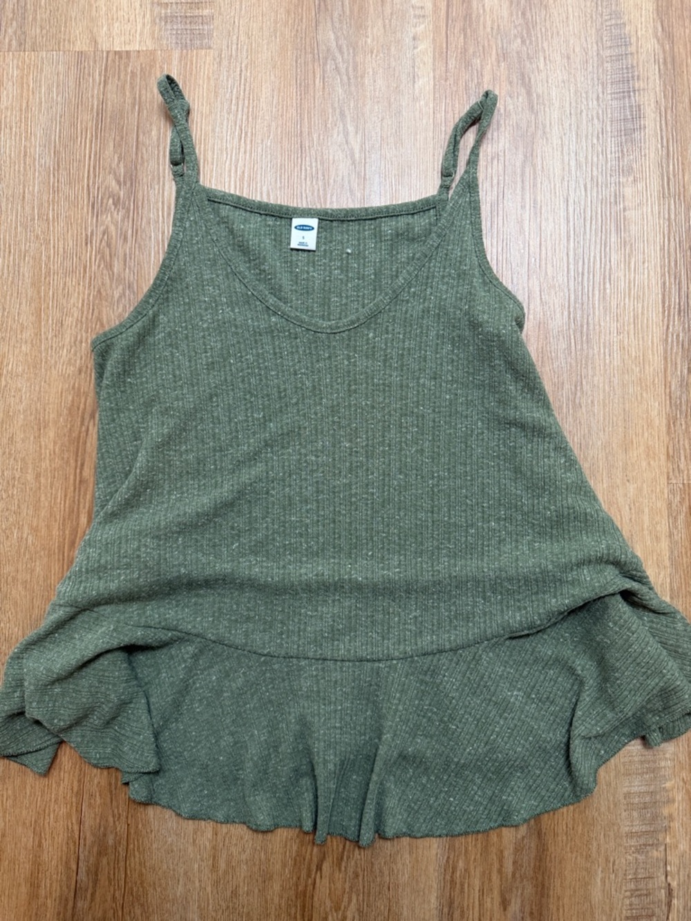 Old Navy Olive Ribbed V-Neck Tank Top